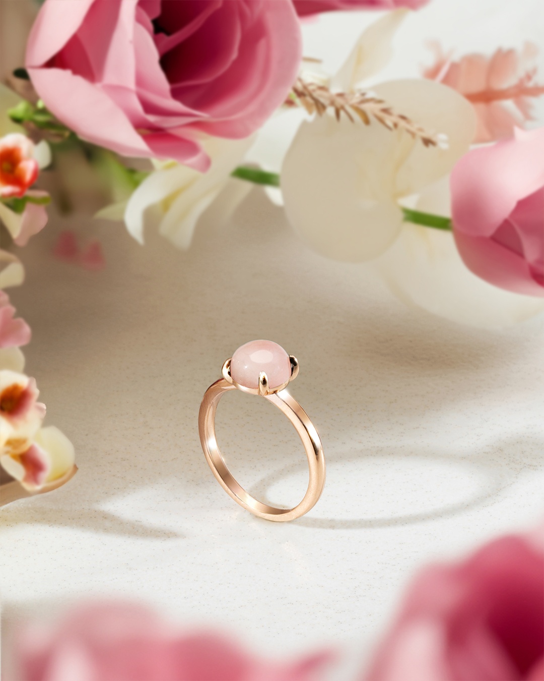 Packshot Anello  Quarzo rosa Comissia