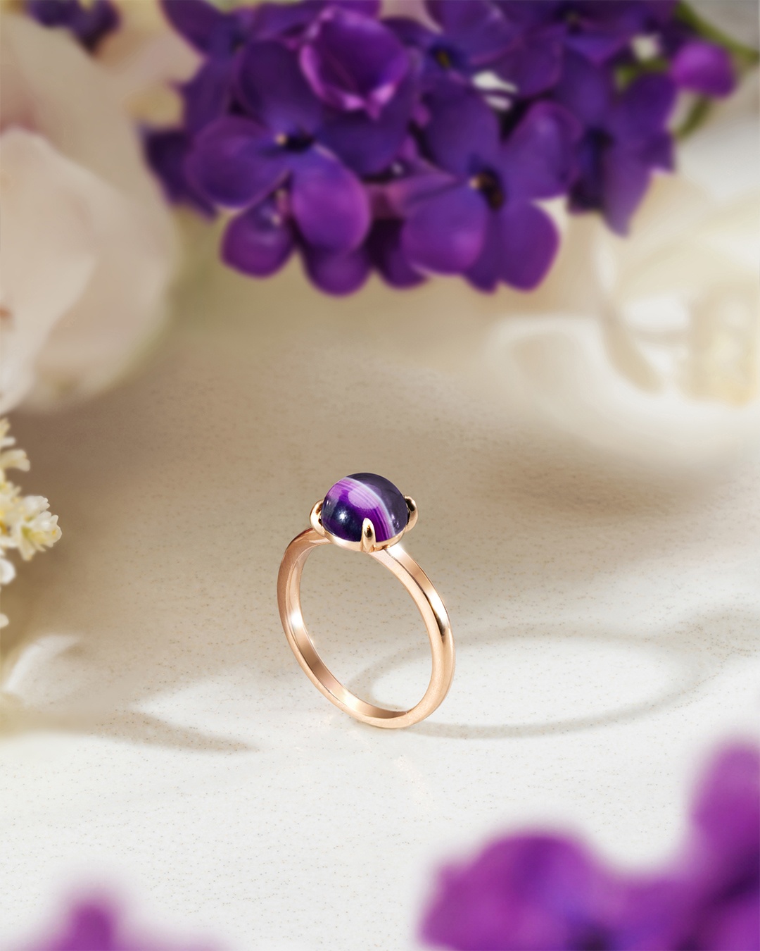 Packshot Anello  Agata viola Callizia