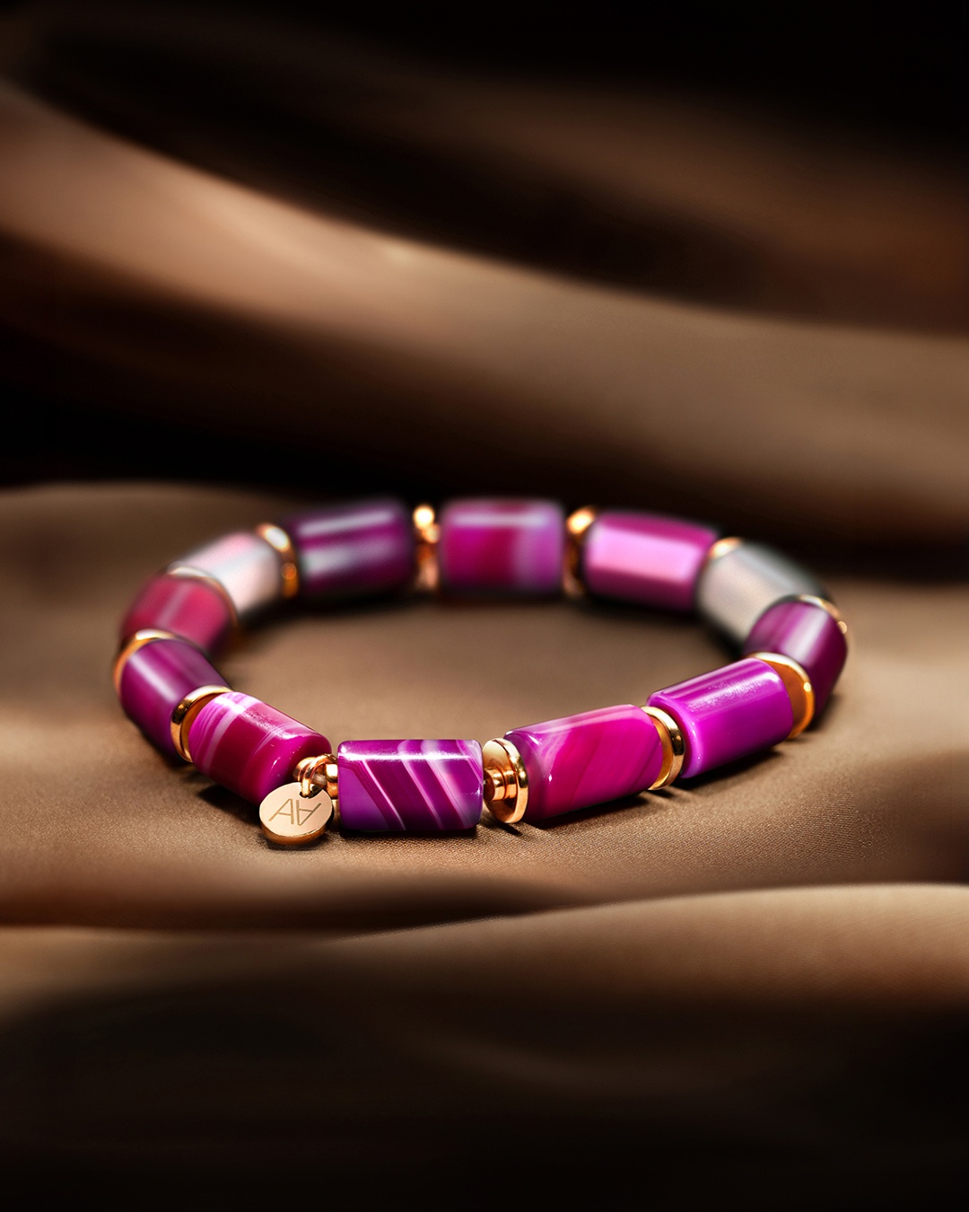 Packshot Bracciale Agata rosa Rosina