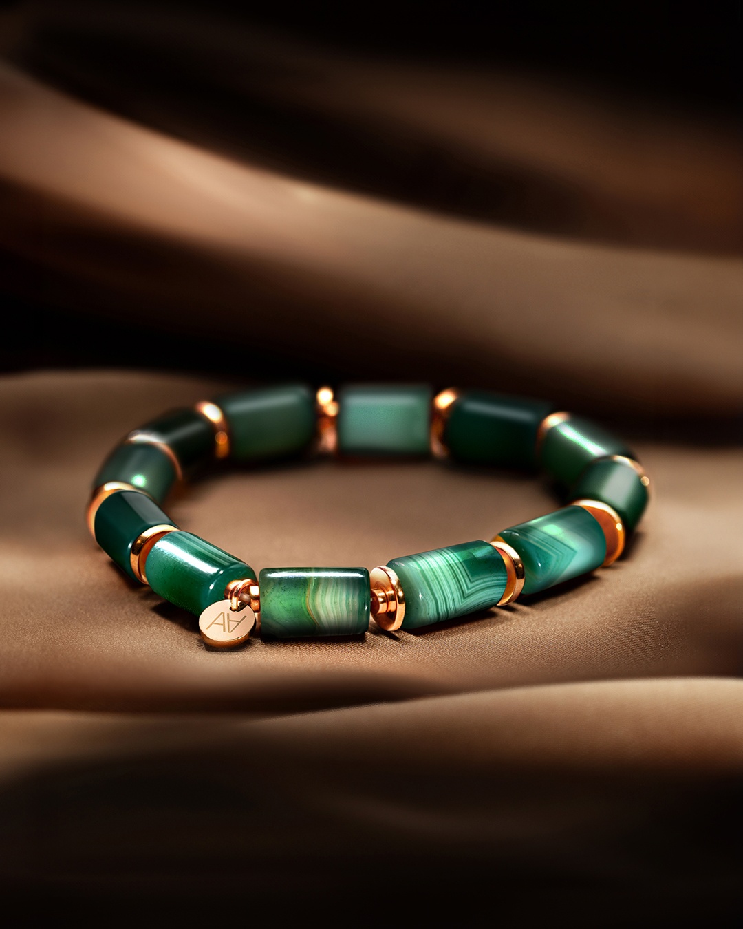 Packshot Bracciale Agata verde Verbania