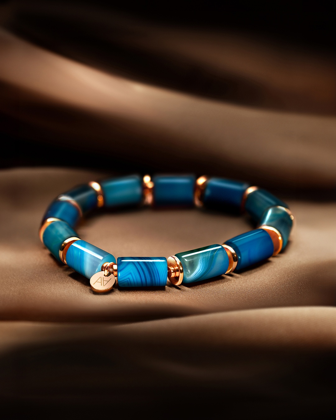 Packshot Bracciale Agata blu Liparia