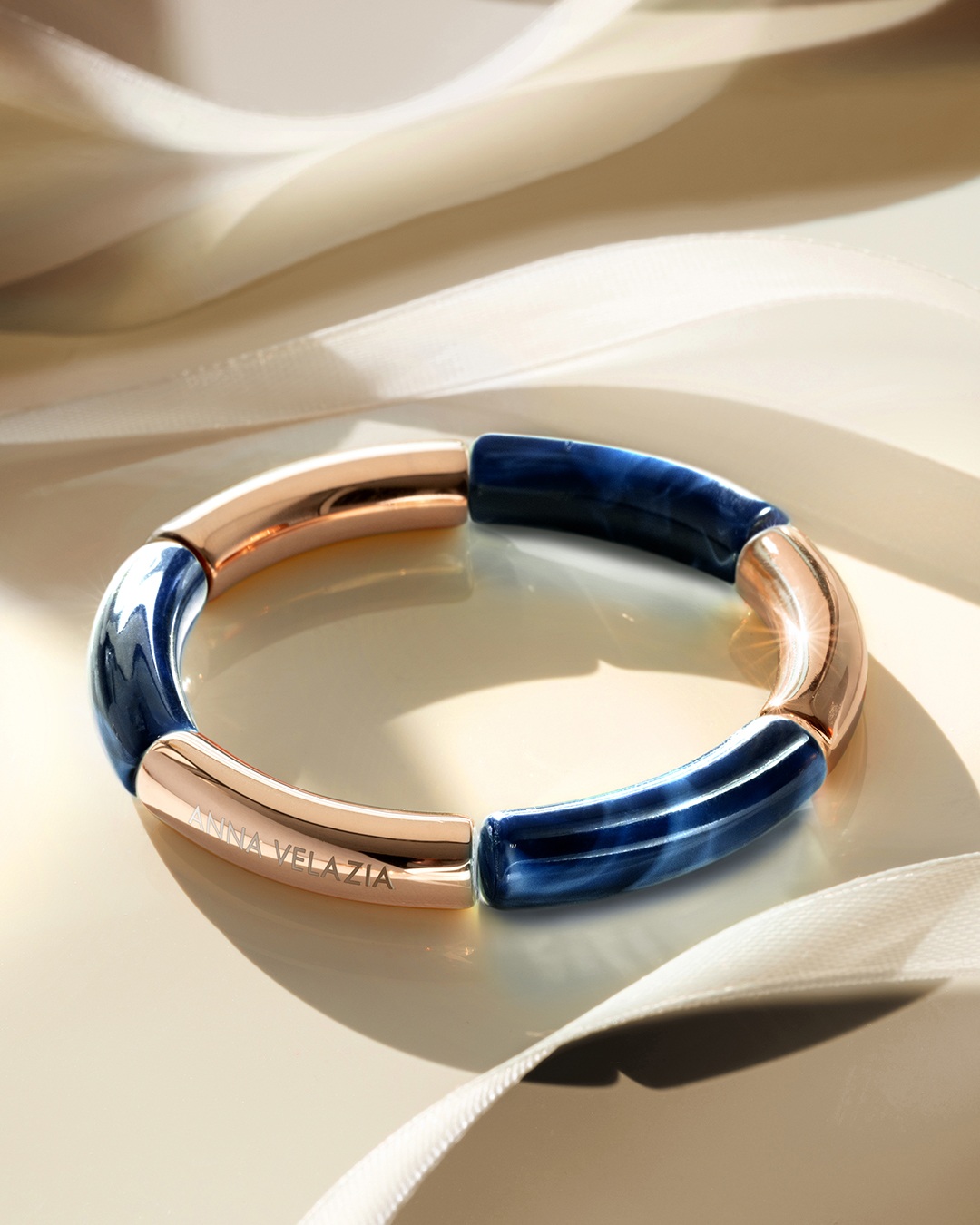 Packshot Bracciale Acetato  Blu notte marmorizzato Brenta