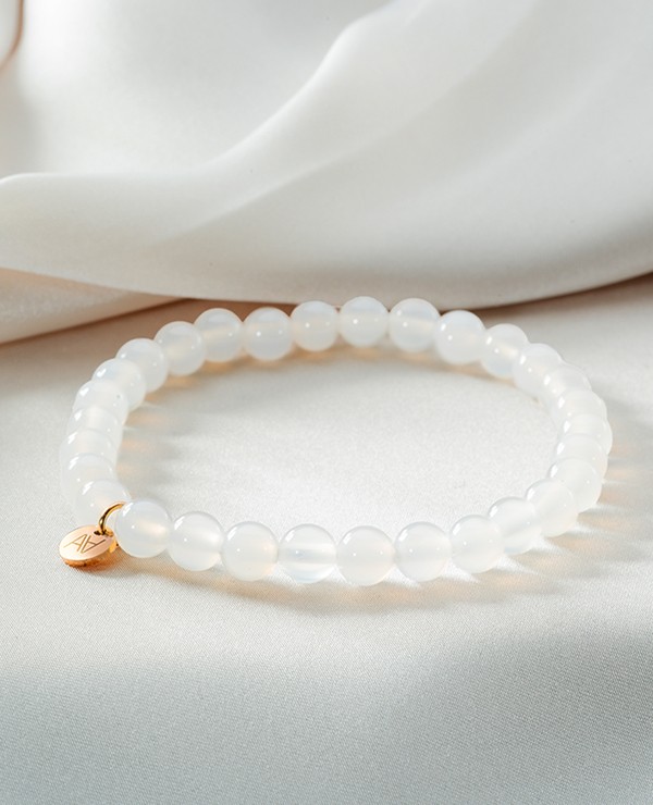 Bracelet agate blanche 6mm