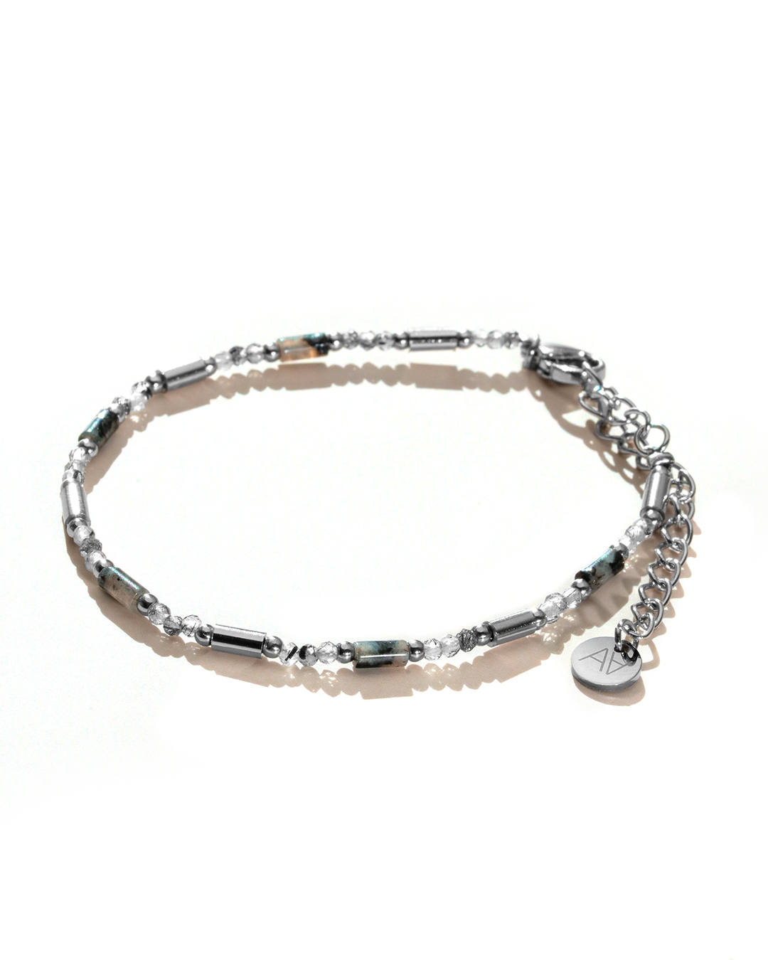 Packshot Bracciale Quarzo rutilato tormalinato e Labradorite Adranina