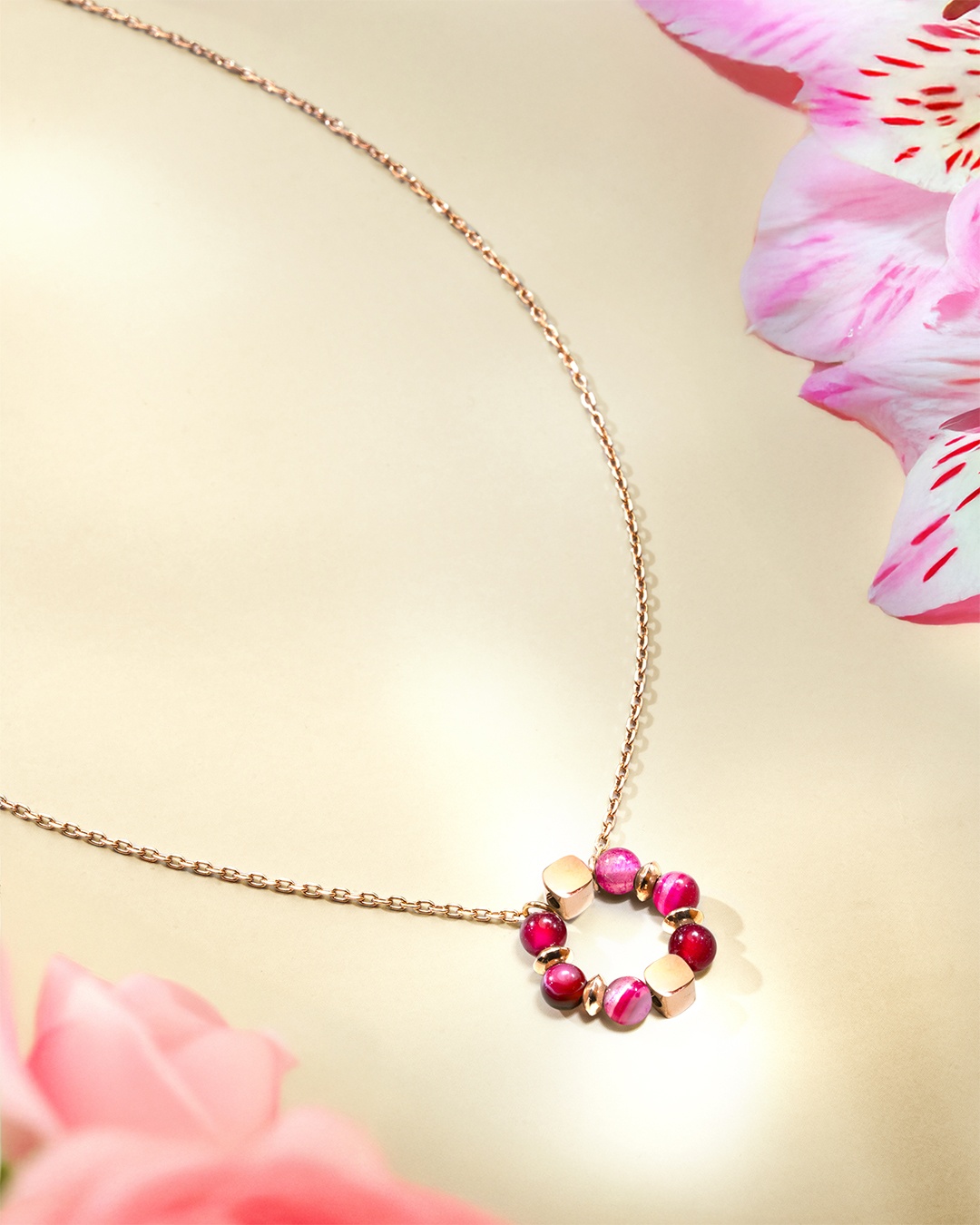 Ciondolo Agata rosa Roselia