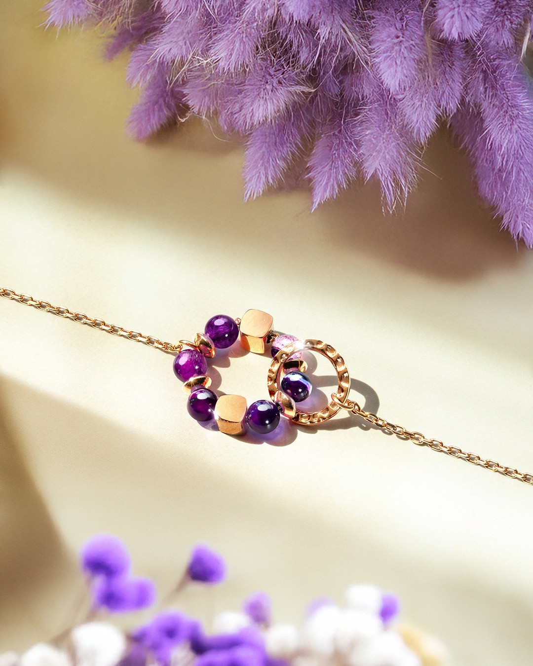Packshot Bracciale Agata viola Porpora