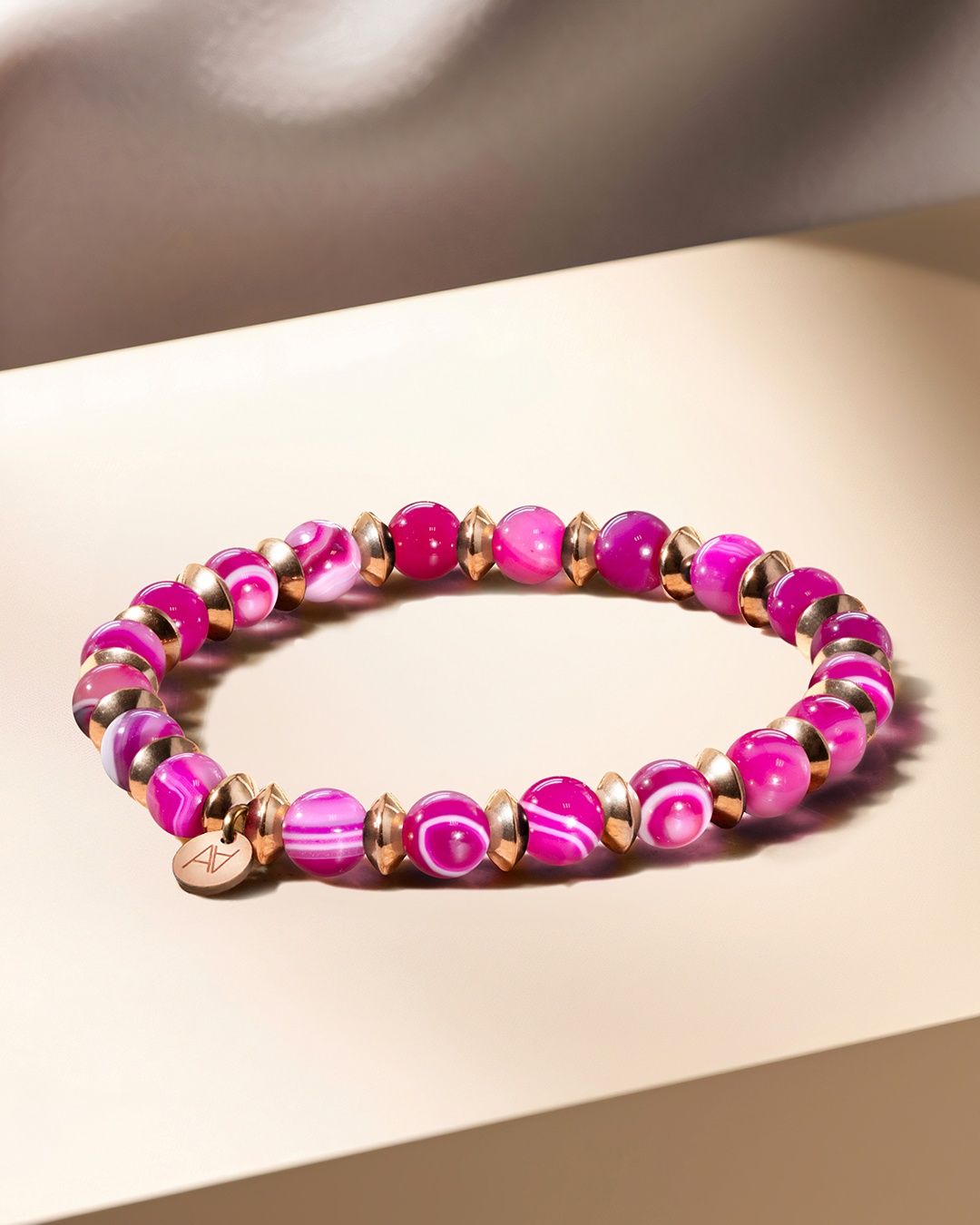 Packshot Bracciale Agata Rosa Roselina