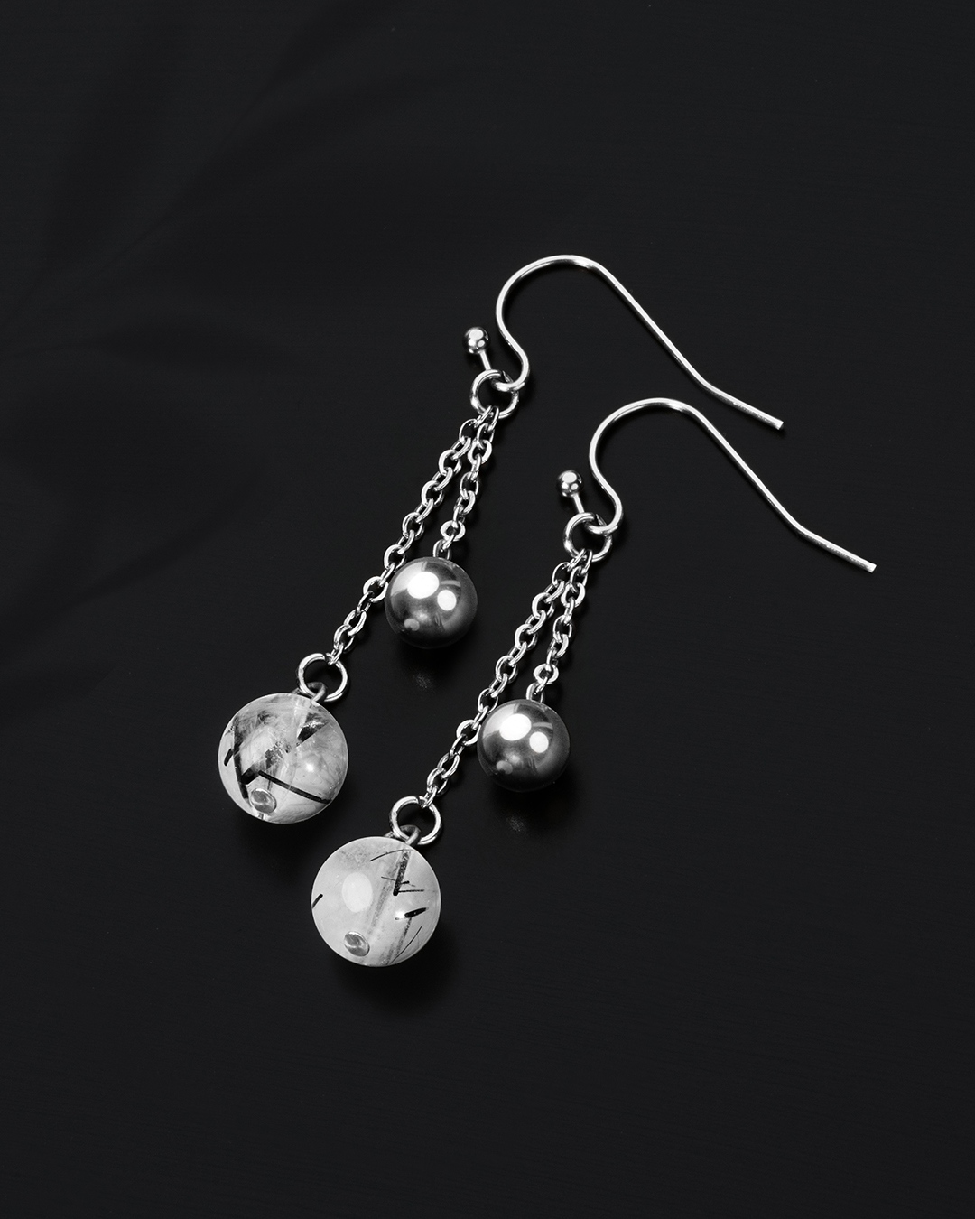 Orecchini Quarzo rutilato tormalinato Rimini Claro 