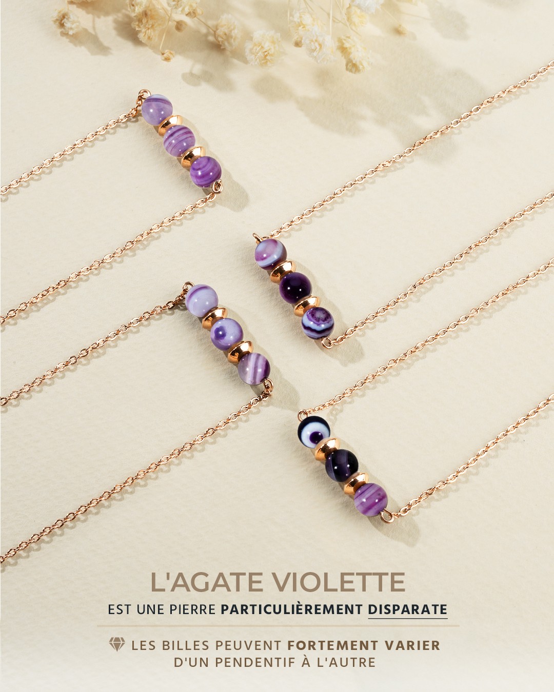 Packshot Ciondolo Agata viola Calizzonia