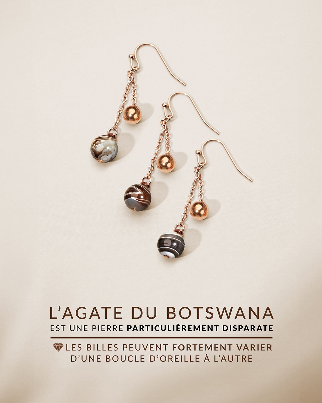 Packshot Orecchini Agata del Botswana Avellini Oscuro