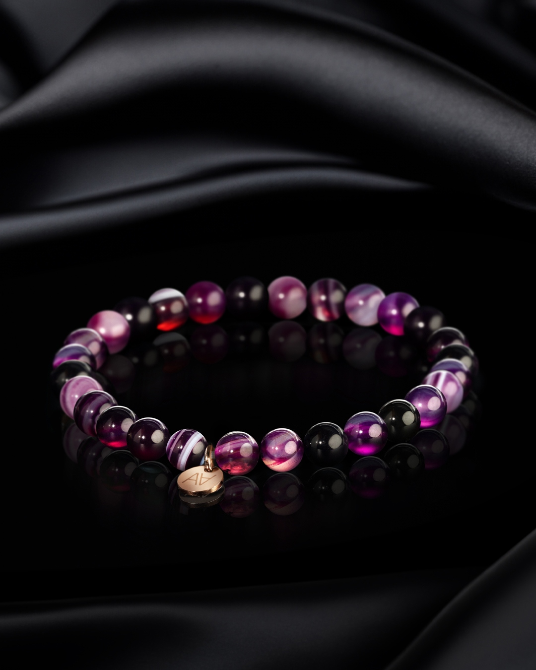 Packshot Bracciale Agata viola striata Calizzonata